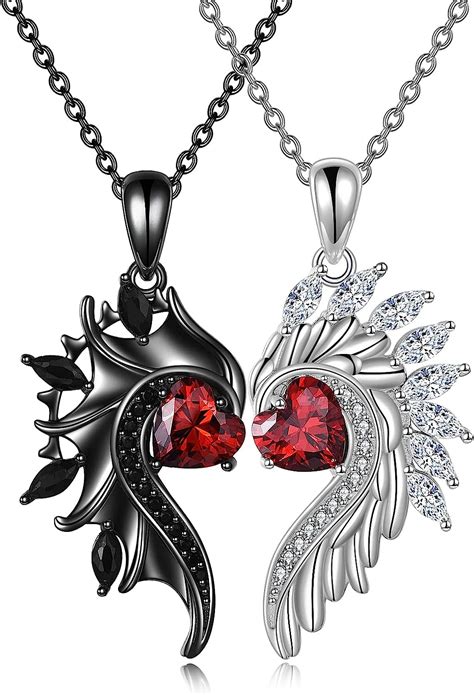 angel and devil necklace|angel devil pendant.